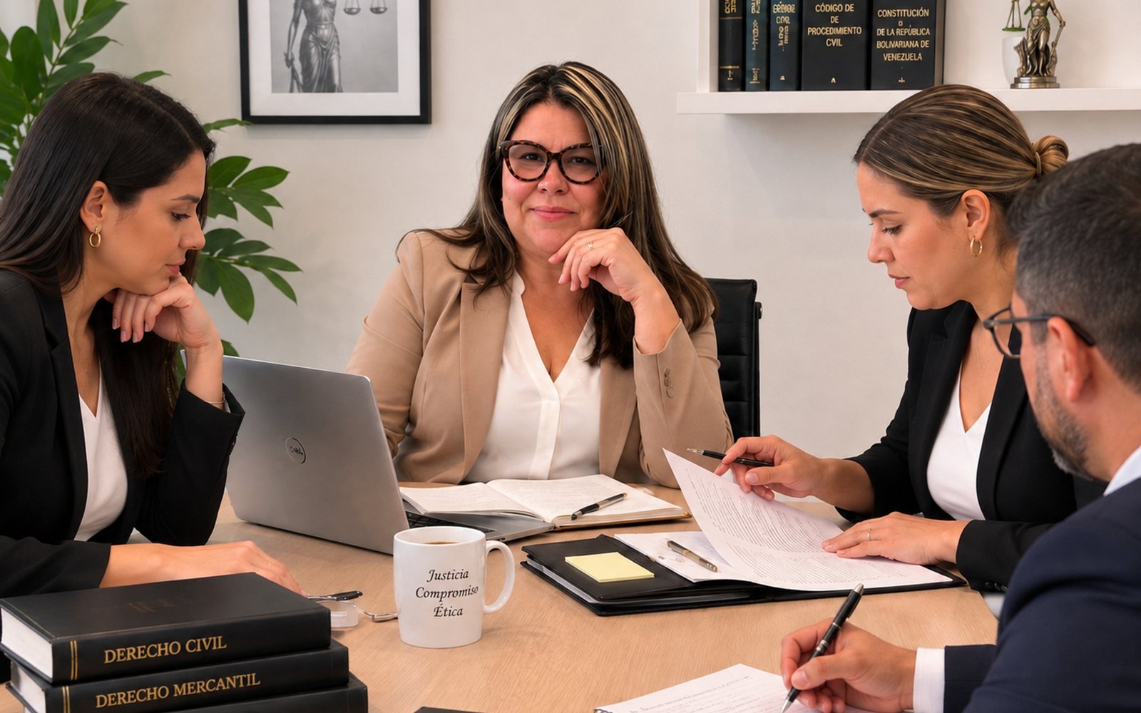Reunión de trabajo de la Dra. Deudelis Benítez con colegas abogados